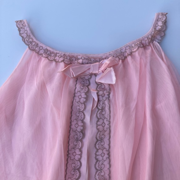 Vintage 60s Pink Babydoll Slip Nightgown Short - Picture 4 of 6